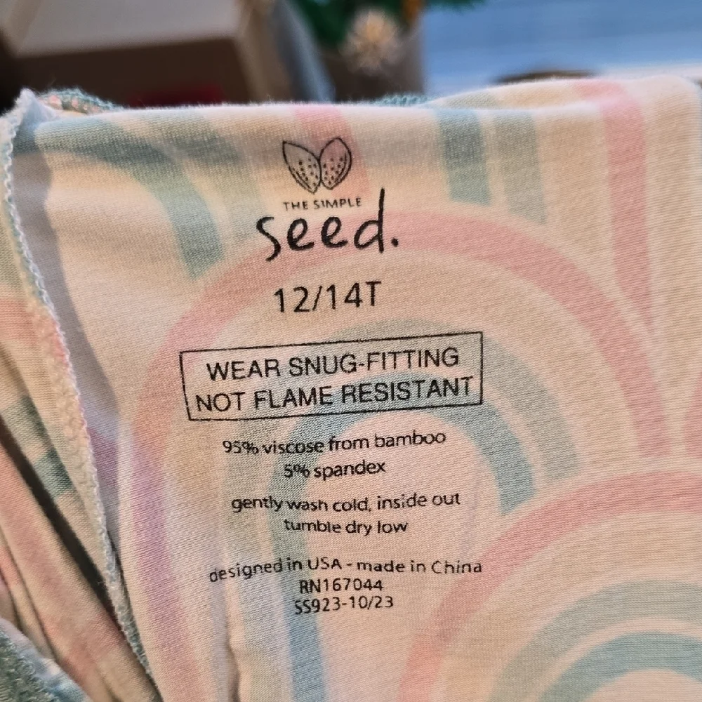 ​The Simple Seed Bamboo Pajama Pants Set - 3 Pairs - Rainbows & Orcas - Size 12/
